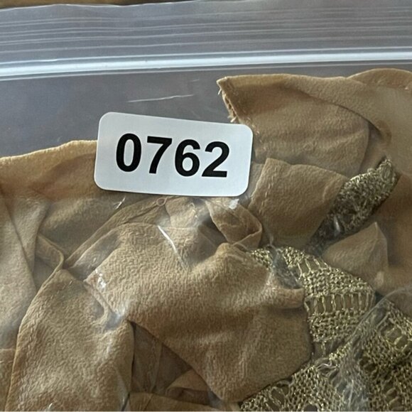 Karen Millen metallic gold silk tie front ruffle double layer cardigan size 1 XS - Picture 9 of 9